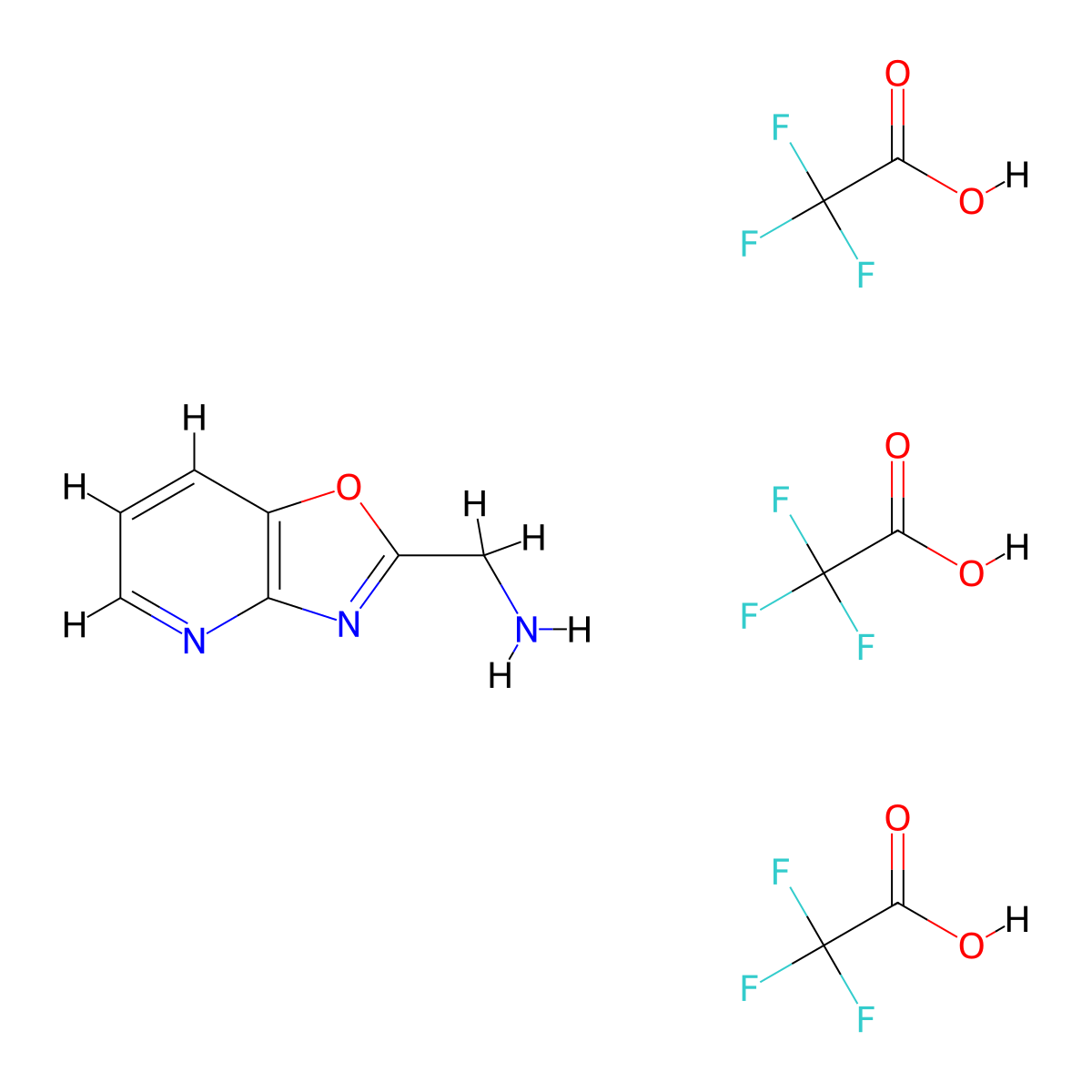 ([1,3]Oxazolo[4,5-b]pyridin-2-ylmethyl)amine tris(trifluoroacetate) molecular structure, CAS 2368824-61-5