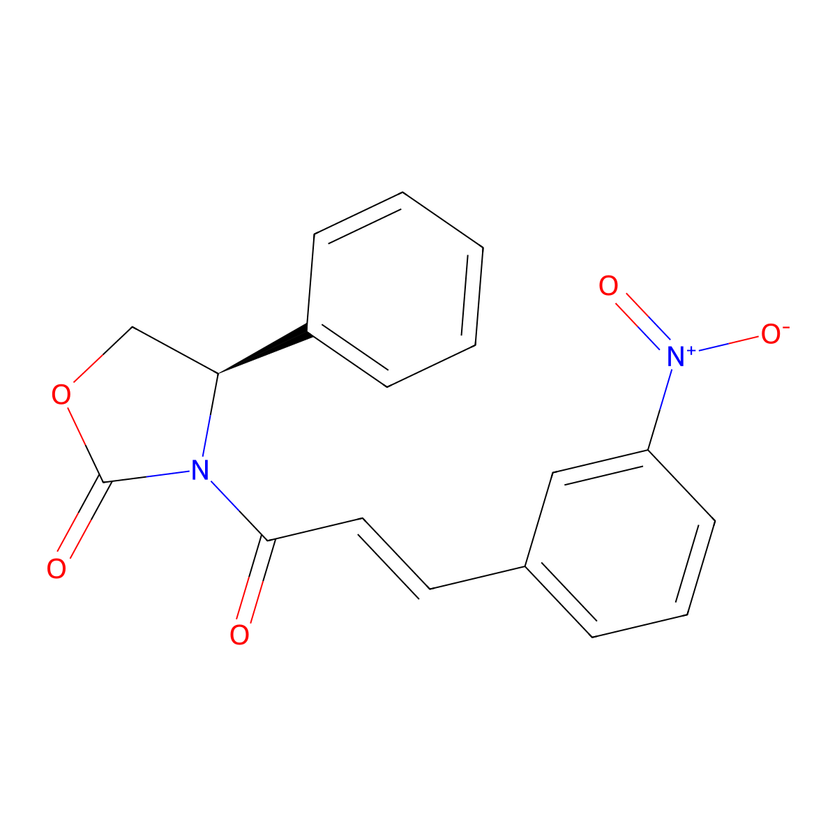 (4R)-3-[(2E)-3-(3-Nitrophenyl)-1-oxo-2-propen-1-yl]-4-phenyl-2-oxazolidinone molecular structure, CAS 2368844-28-2