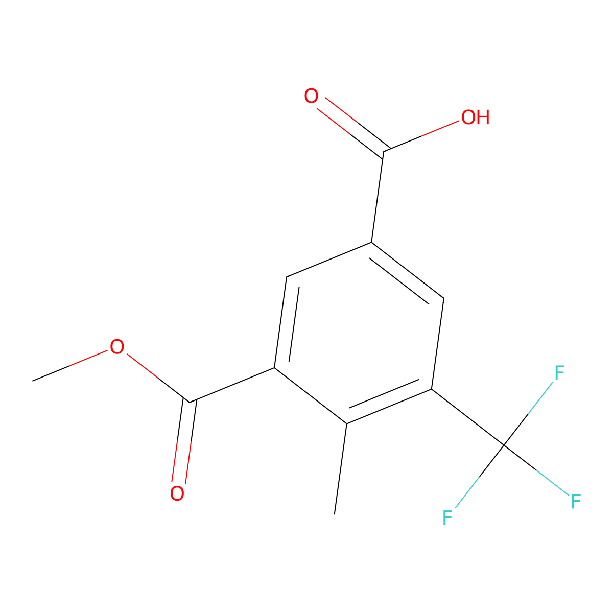 3-(Methoxycarbonyl)-4-methyl-5-(trifluoromethyl)benzoic acid molecular structure, CAS 2368845-02-5