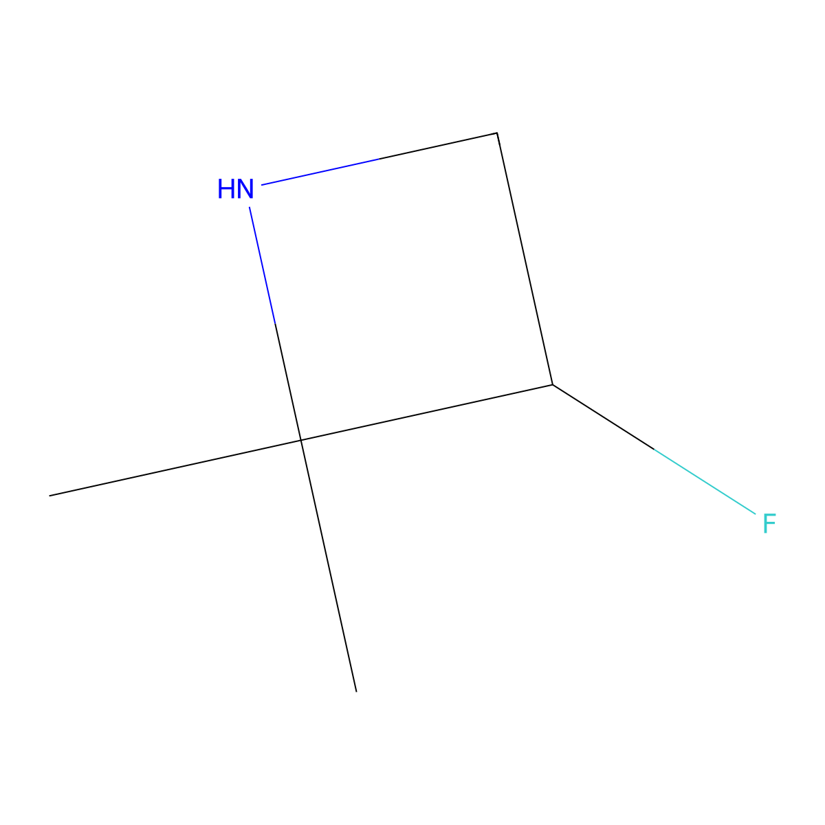 3-Fluoro-2,2-dimethylazetidine molecular structure, CAS 2368849-09-4