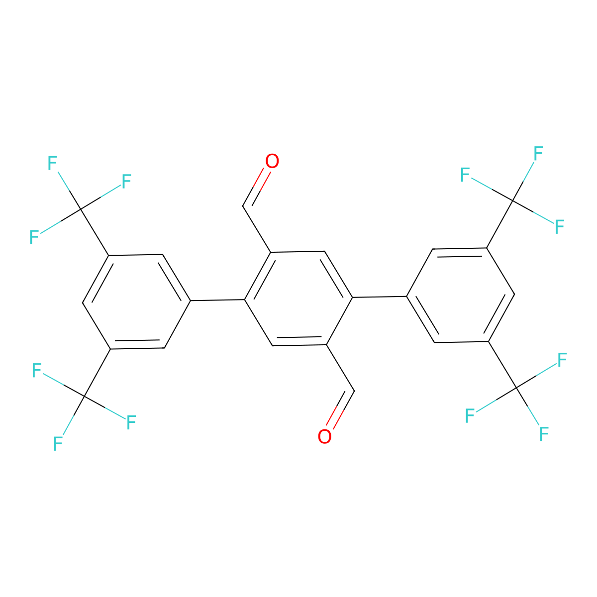 3,3'',5,5''-Tetrakis(trifluoromethyl)-[1,1':4',1''-terphenyl]-2',5'-dicarbaldehyde molecular structure, CAS 2368851-11-8