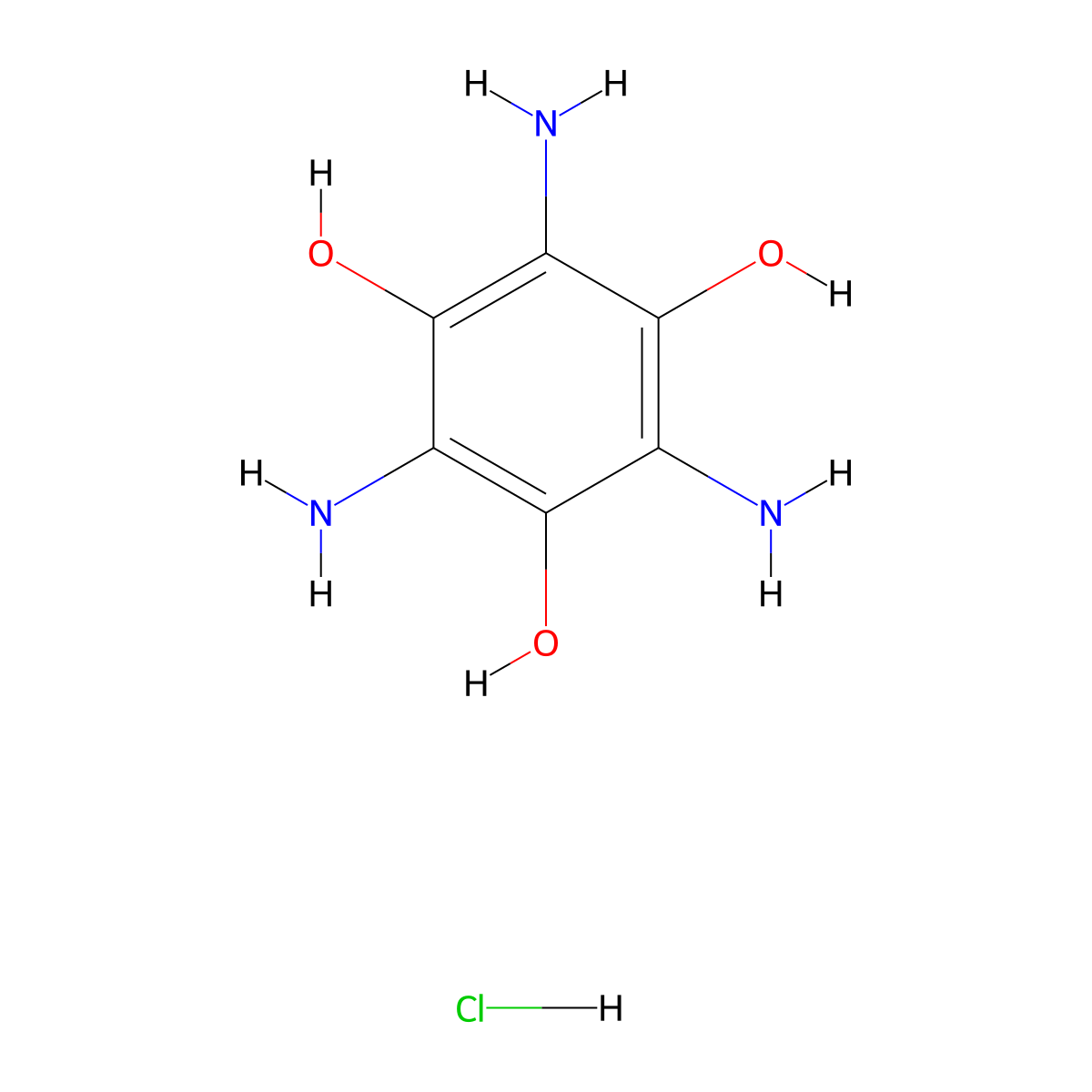 2,4,6-Triaminobenzene-1,3,5-triol hydrochloride molecular structure, CAS 2368852-01-9