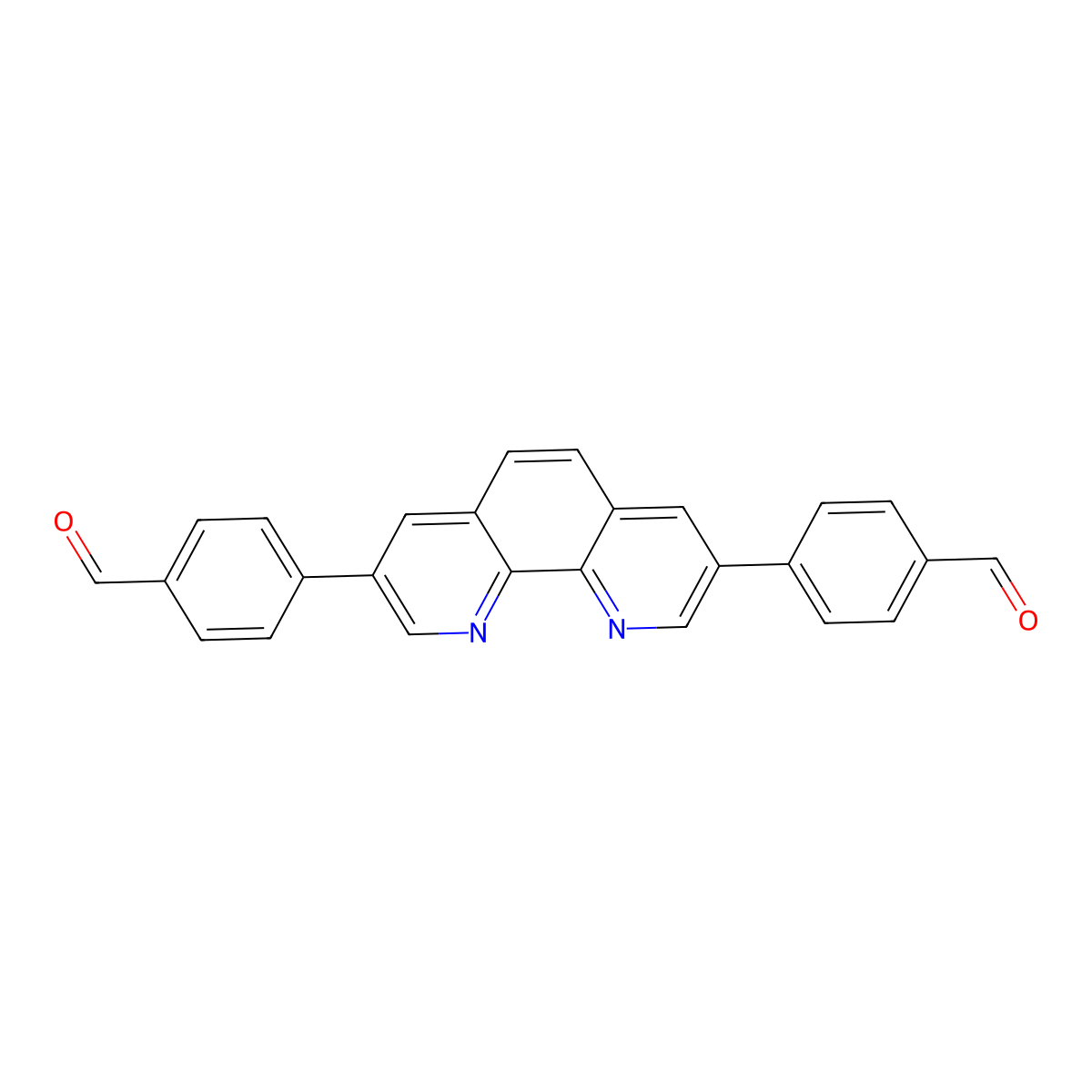 4,4'-(1,10-Phenanthroline-3,8-diyl)dibenzaldehyde molecular structure, CAS 2368860-32-4