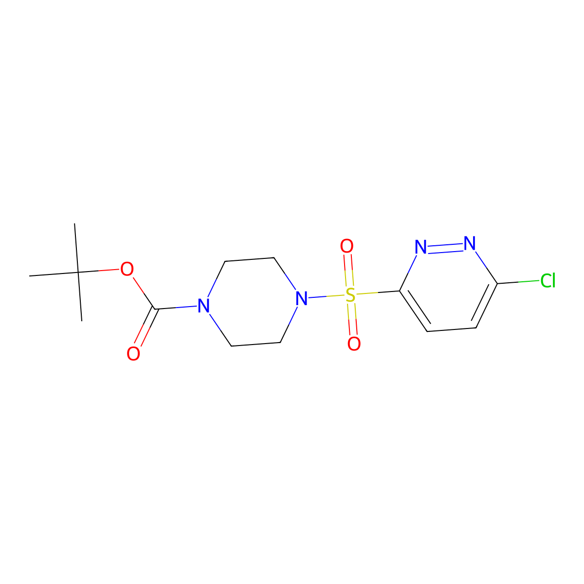 tert-Butyl 4-((6-chloropyridazin-3-yl)sulfonyl)piperazine-1-carboxylate molecular structure, CAS 2368870-27-1