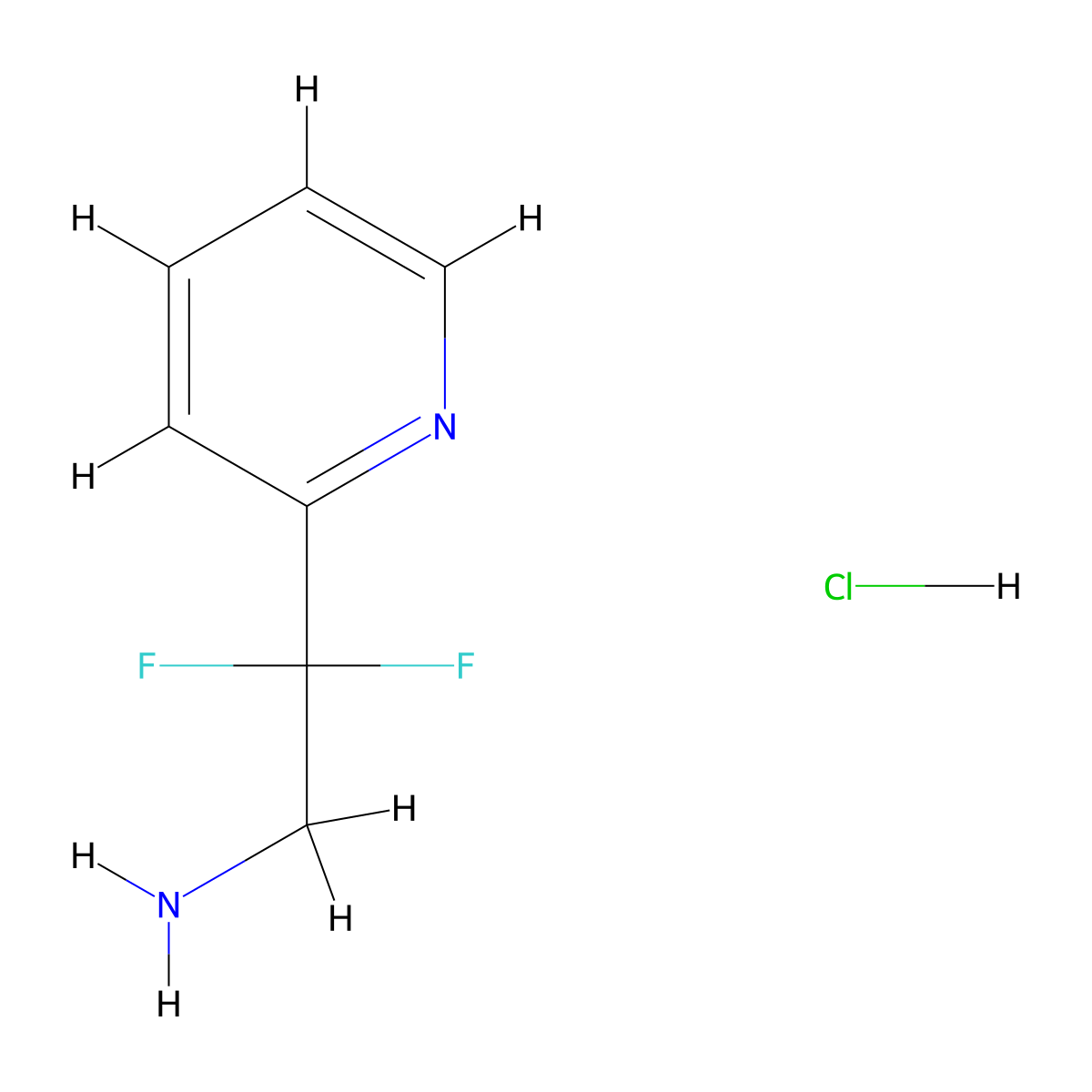 2,2-Difluoro-2-(2-pyridyl)ethanamine;hydrochloride molecular structure, CAS 2368870-29-3