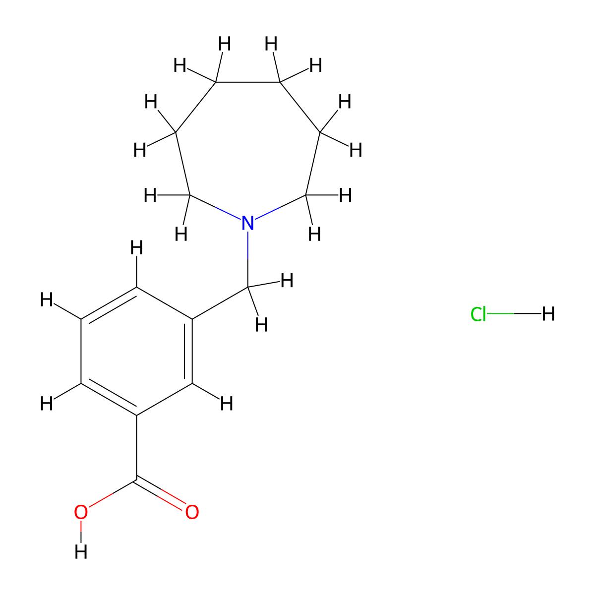 3-(Azepan-1-ylmethyl)benzoic acid hydrochloride molecular structure, CAS 2368870-42-0