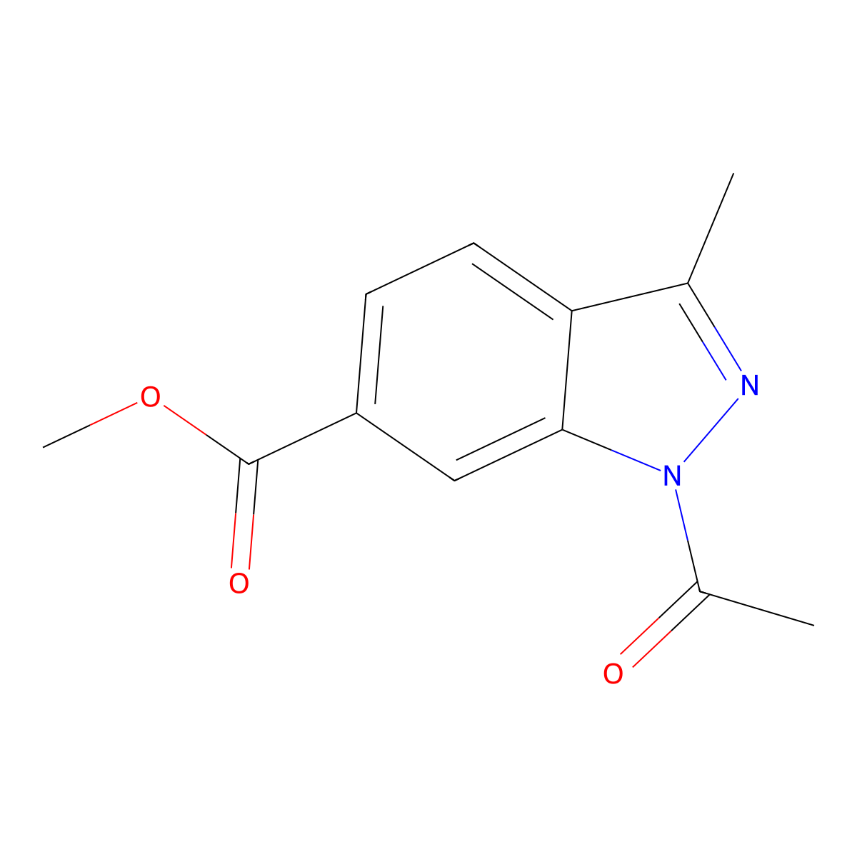 Methyl 1-acetyl-3-methyl-1H-indazole-6-carboxylate molecular structure, CAS 2368870-45-3