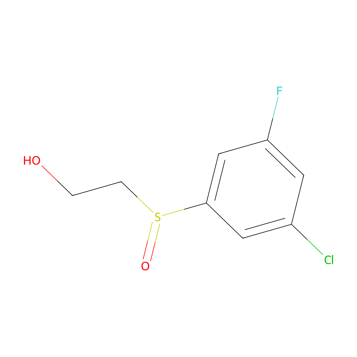 2-(3-Chloro-5-fluoro-benzenesulfinyl)-ethanol molecular structure, CAS 2368871-05-8