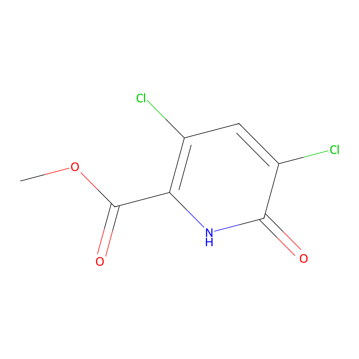 Methyl 3,5-dichloro-6-hydroxypicolinate molecular structure, CAS 2368871-72-9