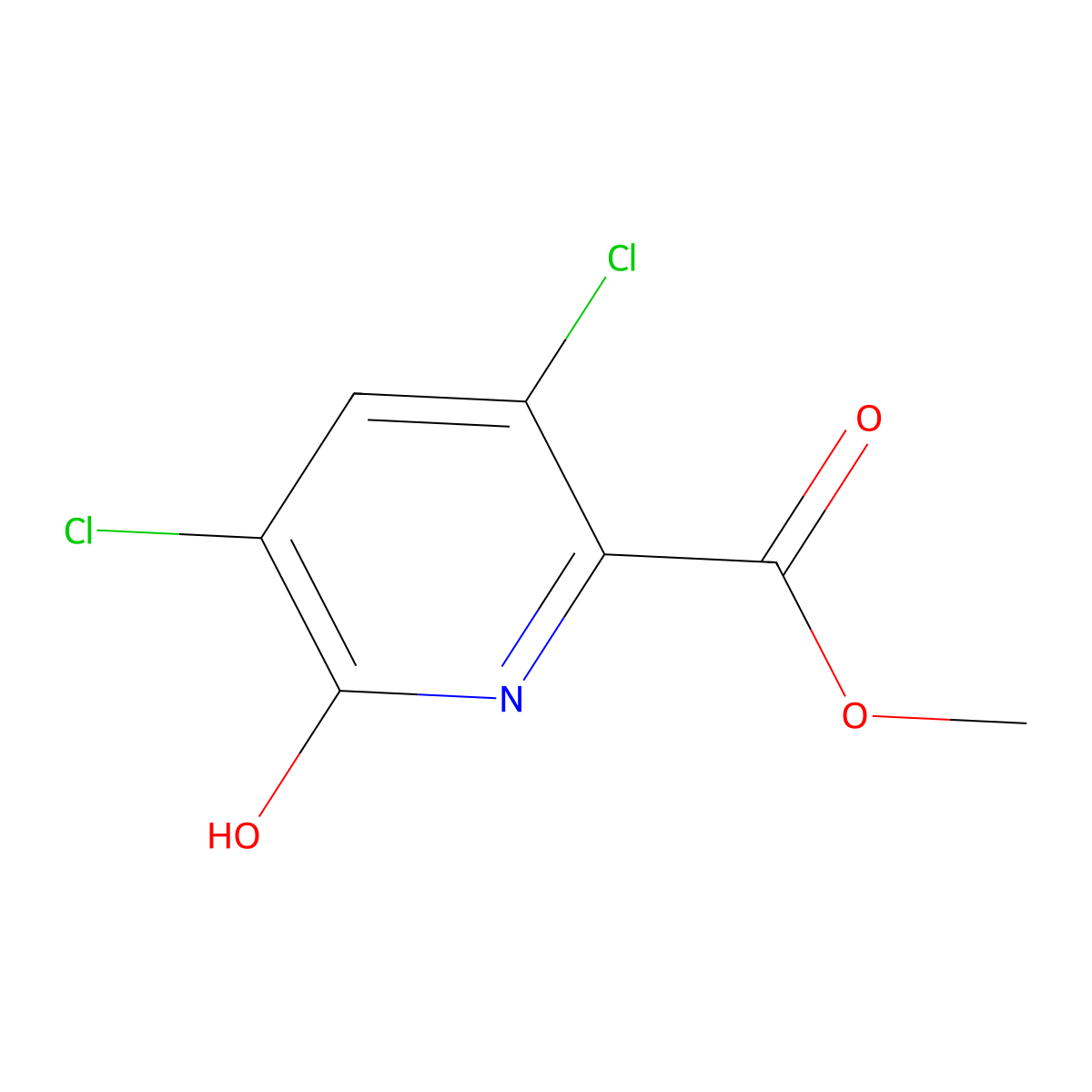 Methyl 3,5-dichloro-6-hydroxypicolinate molecular structure, CAS 2368871-72-9