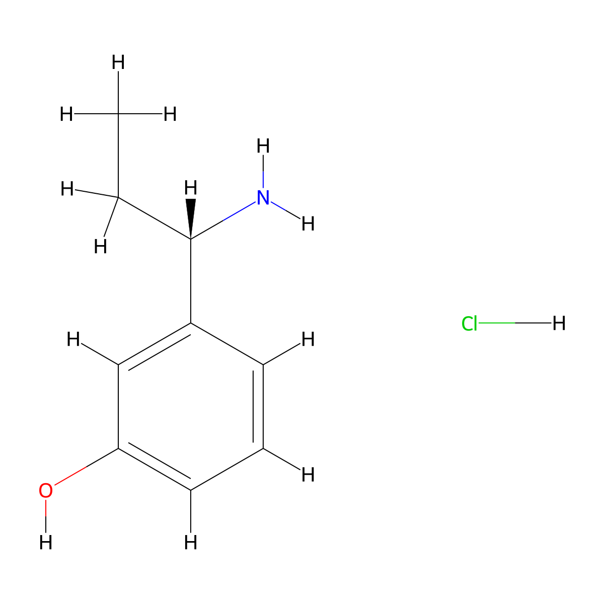 (S)-3-(1-Aminopropyl)phenol hydrochloride molecular structure, CAS 2368884-25-5