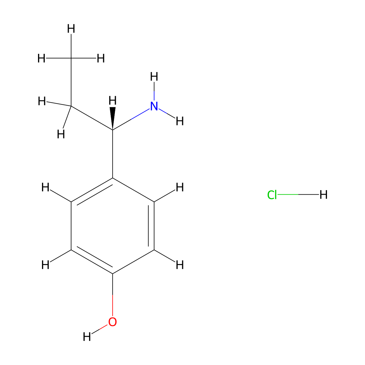 (S)-4-(1-Aminopropyl)phenol hydrochloride molecular structure, CAS 2368884-26-6