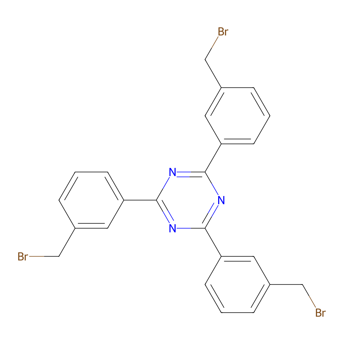 2,4,6-Tris[3-(bromomethyl)phenyl]-1,3,5-triazine molecular structure, CAS 2368888-61-1
