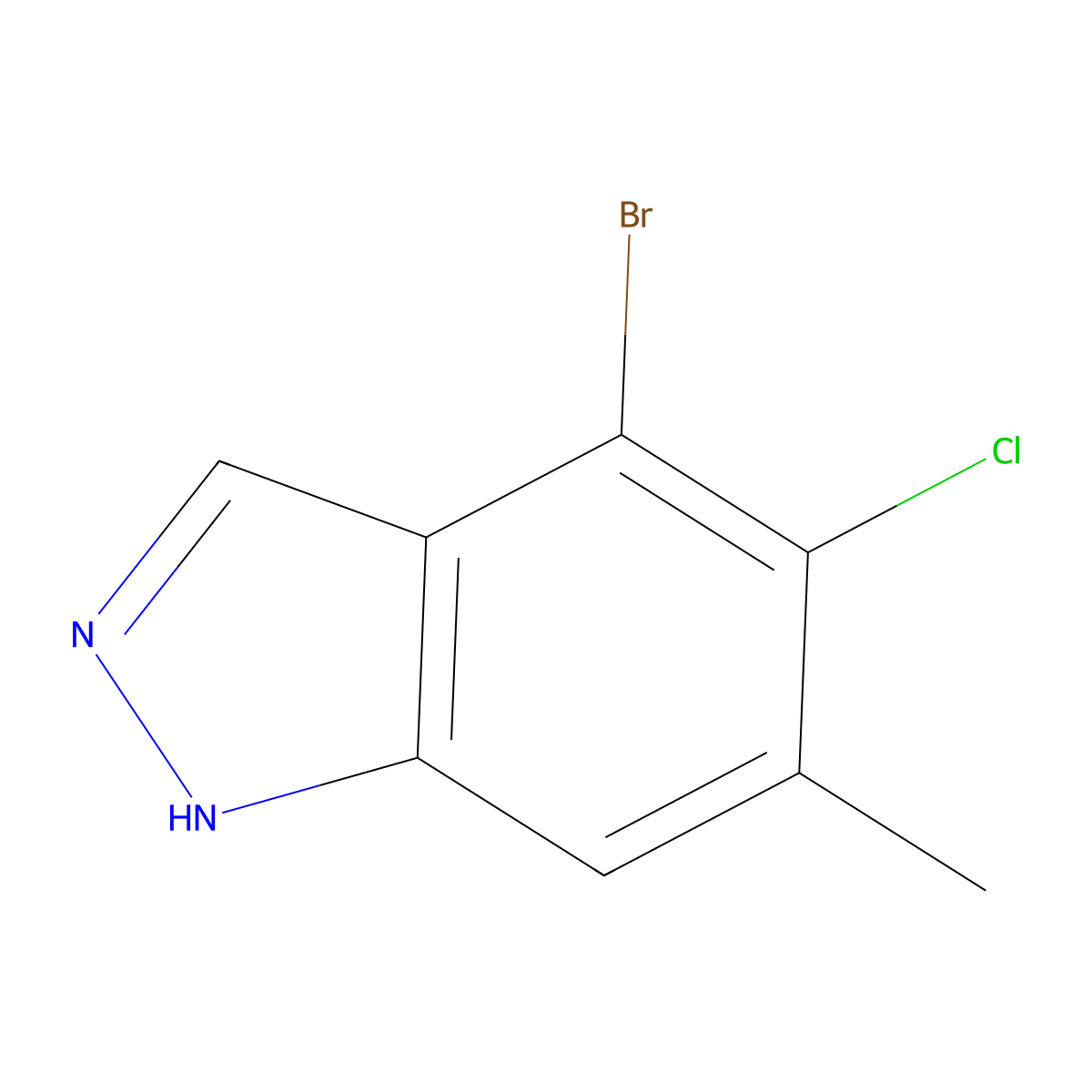 4-bromo-5-chloro-6-methyl-1H-indazole molecular structure, CAS 2368909-41-3