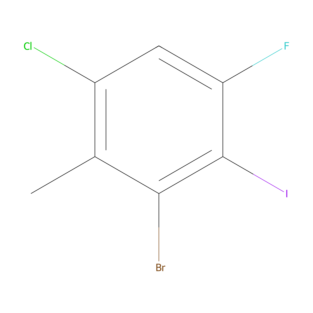 3-Bromo-1-chloro-5-fluoro-4-iodo-2-methylbenzene molecular structure, CAS 2368909-47-9