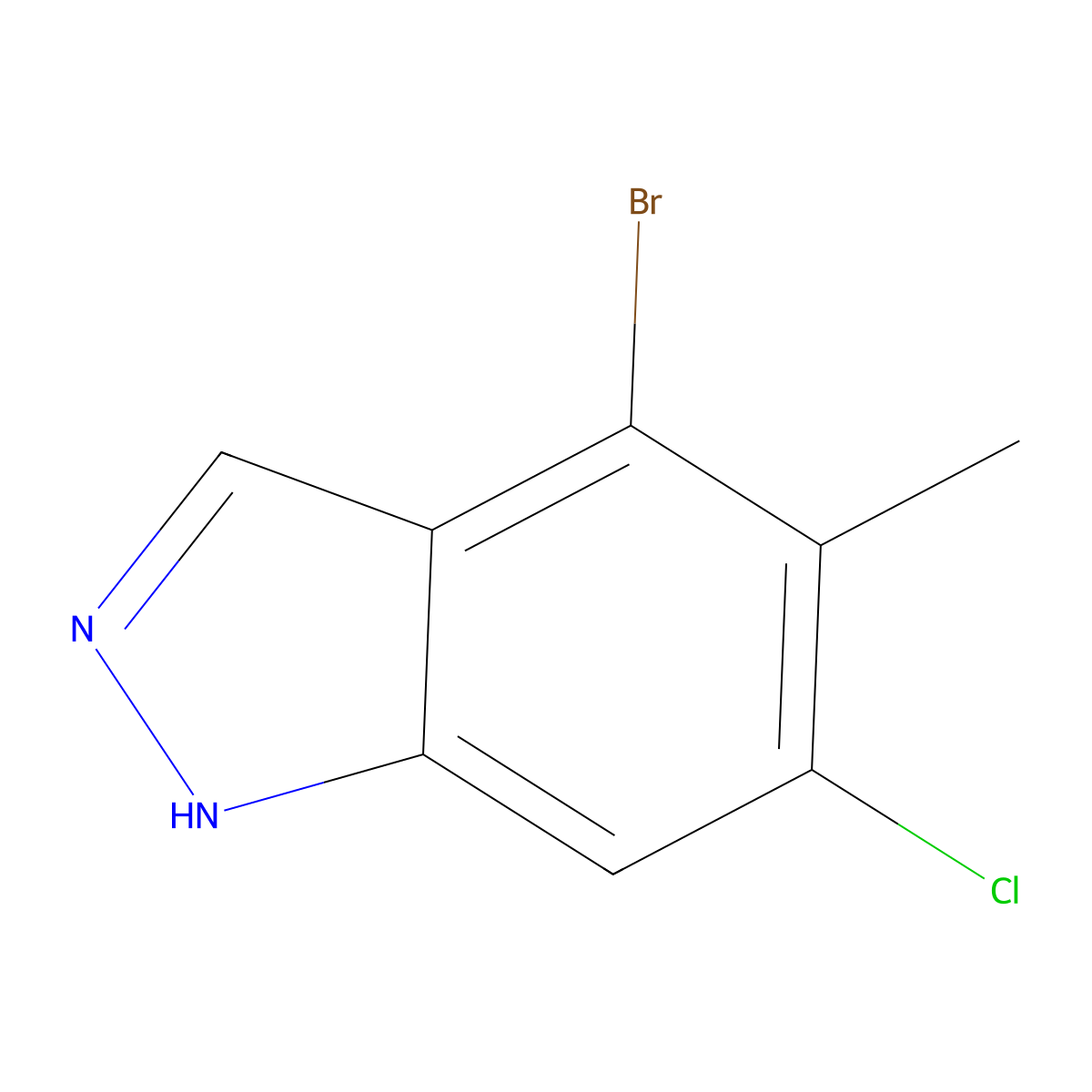 4-bromo-6-chloro-5-methyl-1H-indazole molecular structure, CAS 2368909-49-1