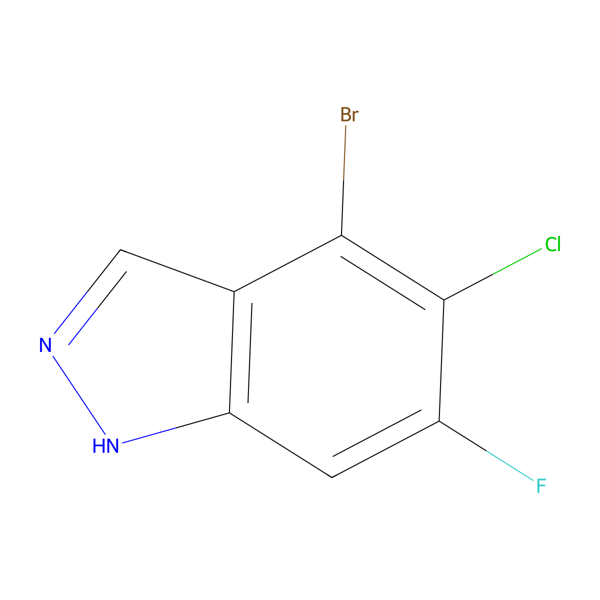 4-bromo-5-chloro-6-fluoro-1H-indazole molecular structure, CAS 2368909-55-9