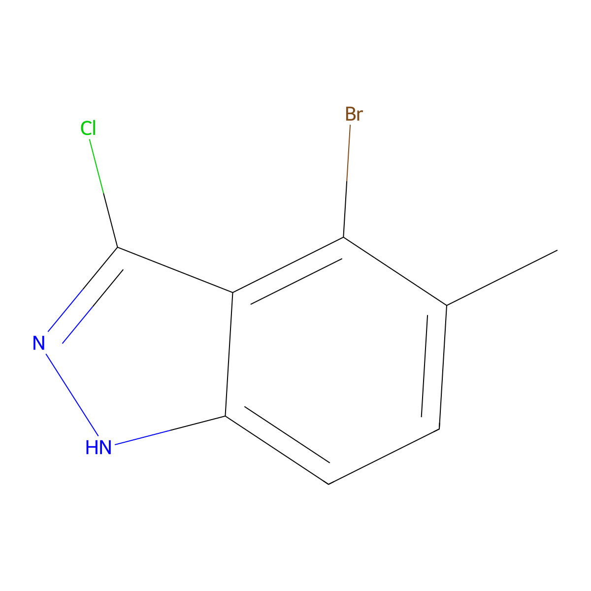 4-Bromo-3-chloro-5-methyl-1H-indazole molecular structure, CAS 2368910-14-7