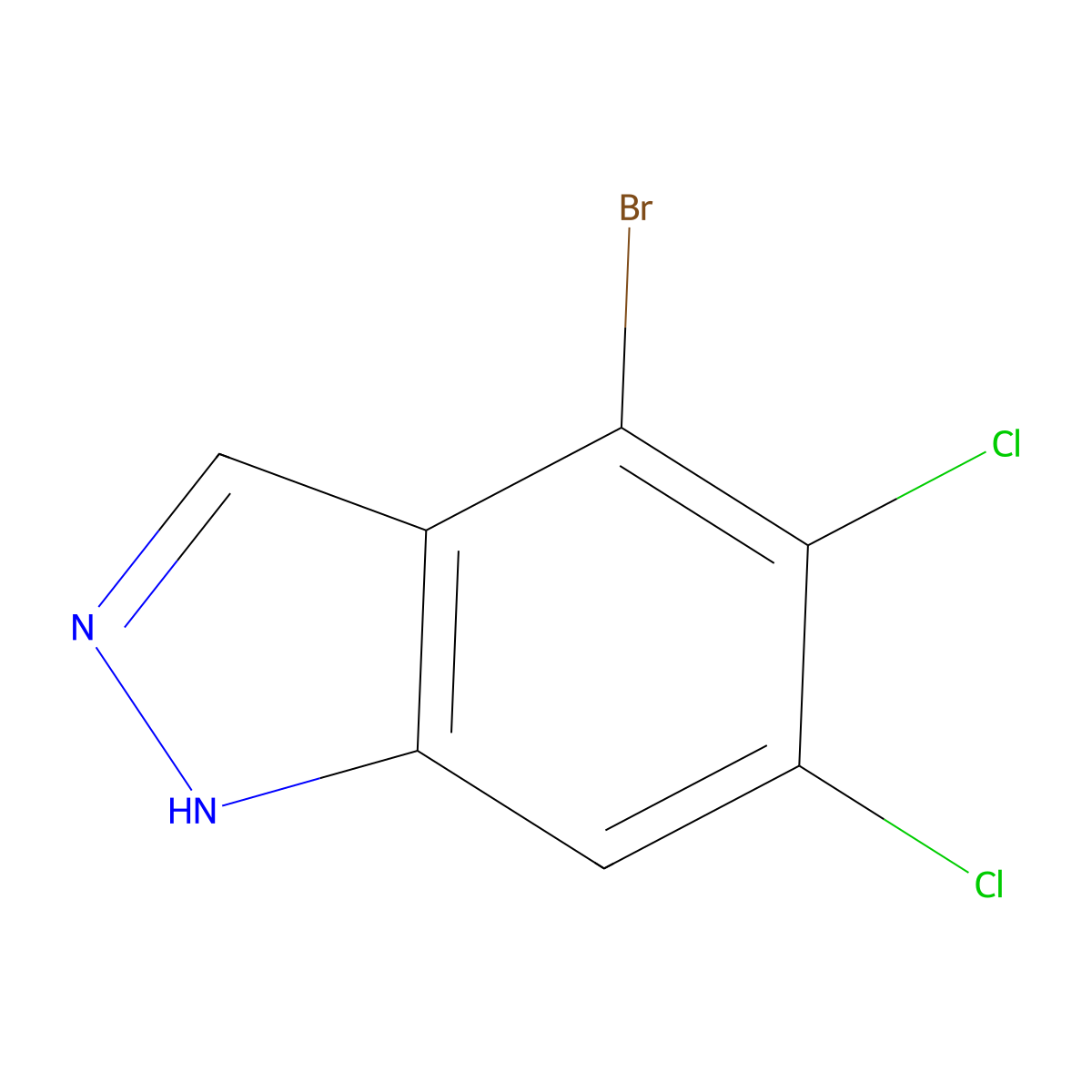 4-Bromo-5,6-dichloro-1H-indazole molecular structure, CAS 2368910-22-7