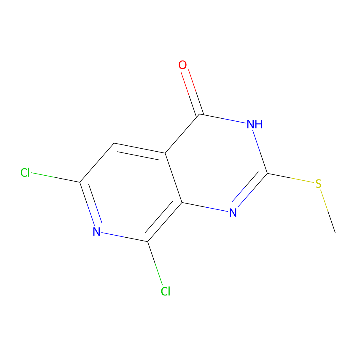 6,8-Dichloro-2-(methylthio)pyrido[3,4-d]pyrimidin-4(3H)-one molecular structure, CAS 2368910-54-5