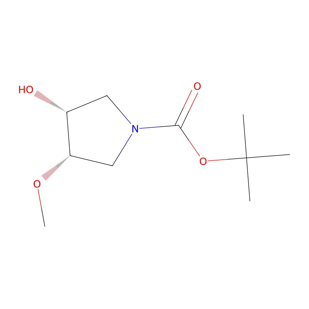 Tert-butyl (3R,4S)-3-hydroxy-4-methoxypyrrolidine-1-carboxylate molecular structure, CAS 2368911-32-2