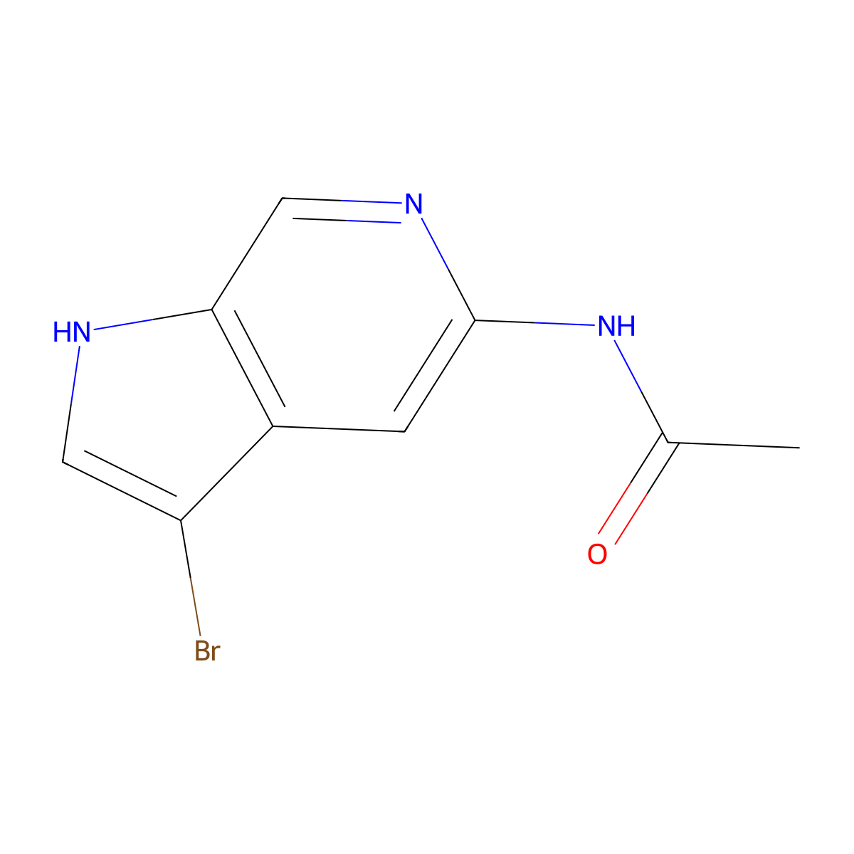 N-(3-Bromo-1H-pyrrolo[2,3-c]pyridin-5-yl)acetamide molecular structure, CAS 2368945-96-2
