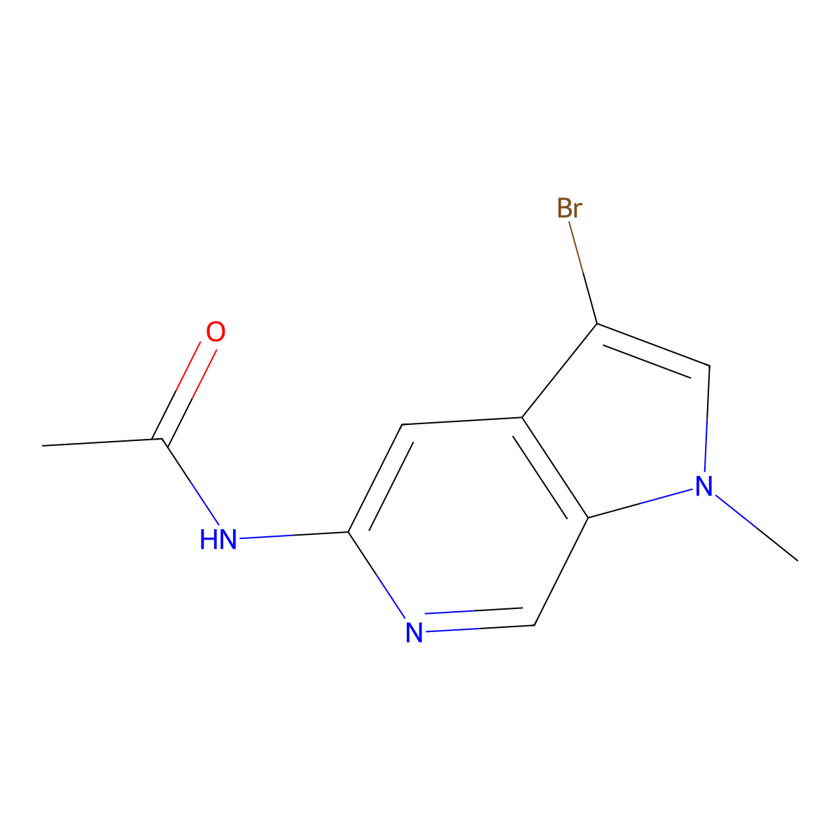 N-(3-Bromo-1-methyl-1H-pyrrolo[2,3-c]pyridin-5-yl)acetamide molecular structure, CAS 2368945-97-3