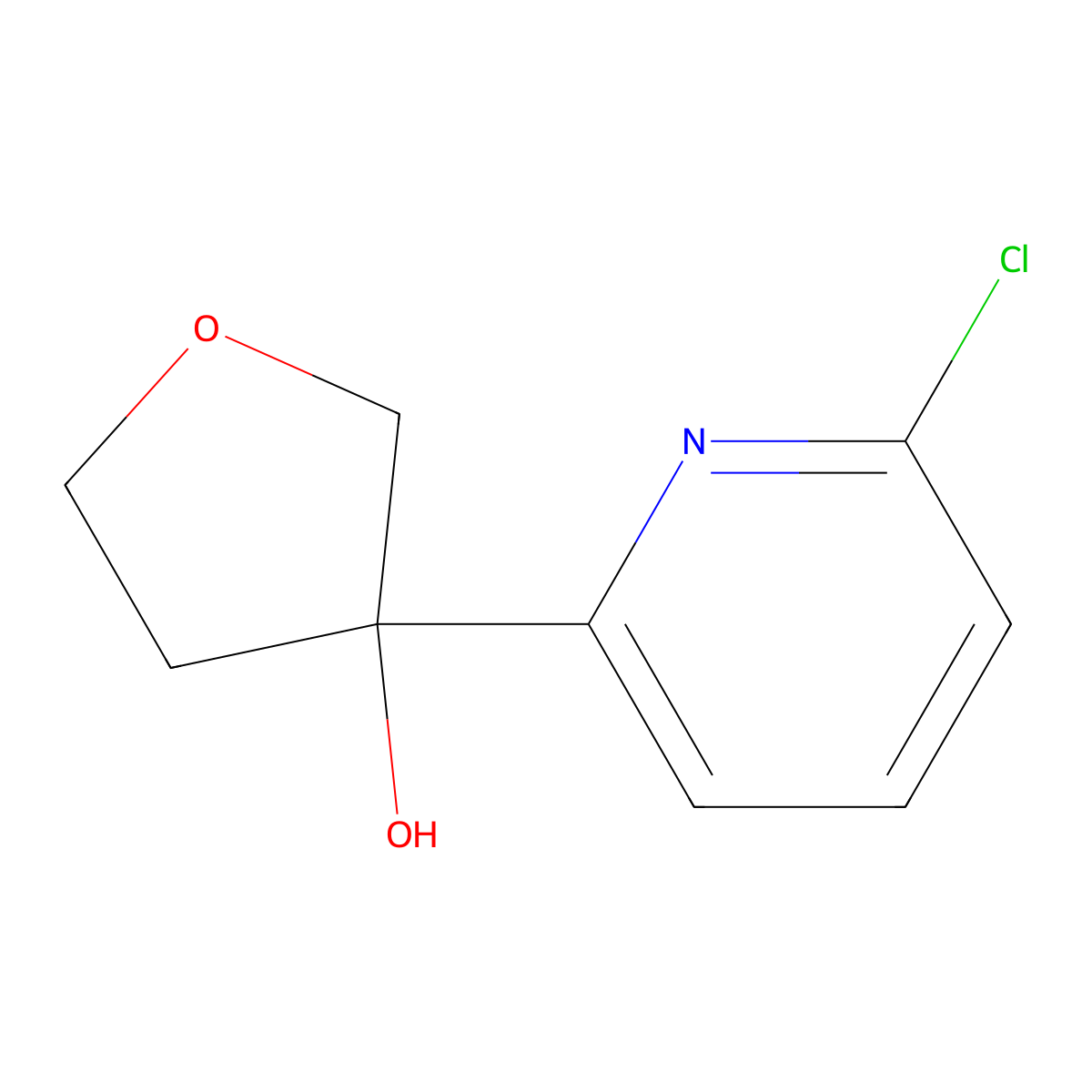 3-(6-Chloropyridin-2-yl)oxolan-3-ol molecular structure, CAS 2368946-24-9