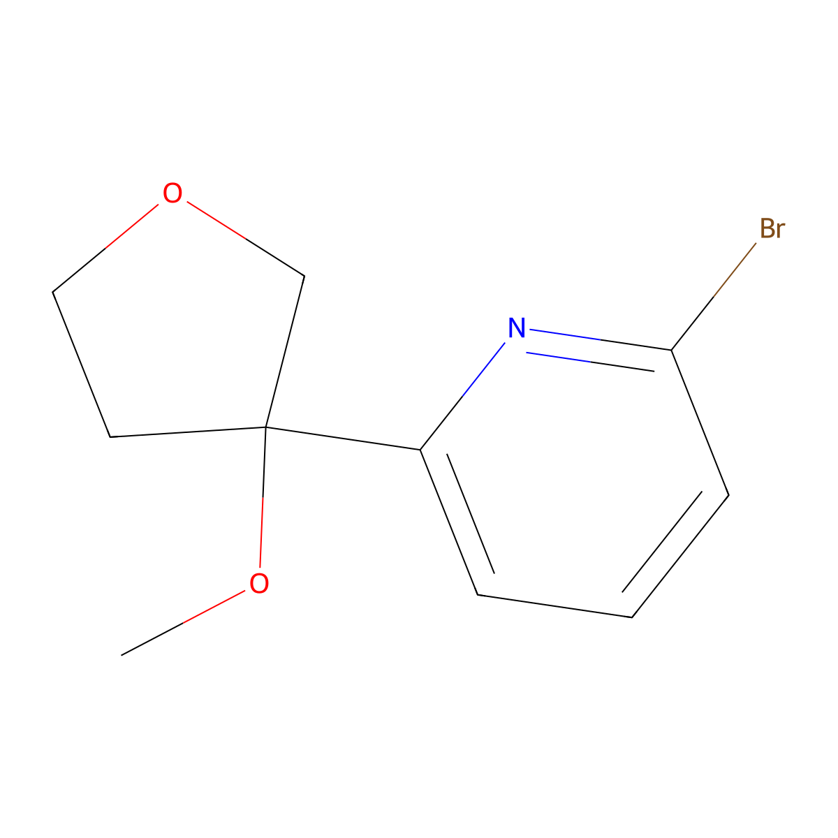 2-Bromo-6-(3-methoxytetrahydrofuran-3-yl)pyridine molecular structure, CAS 2368946-64-7