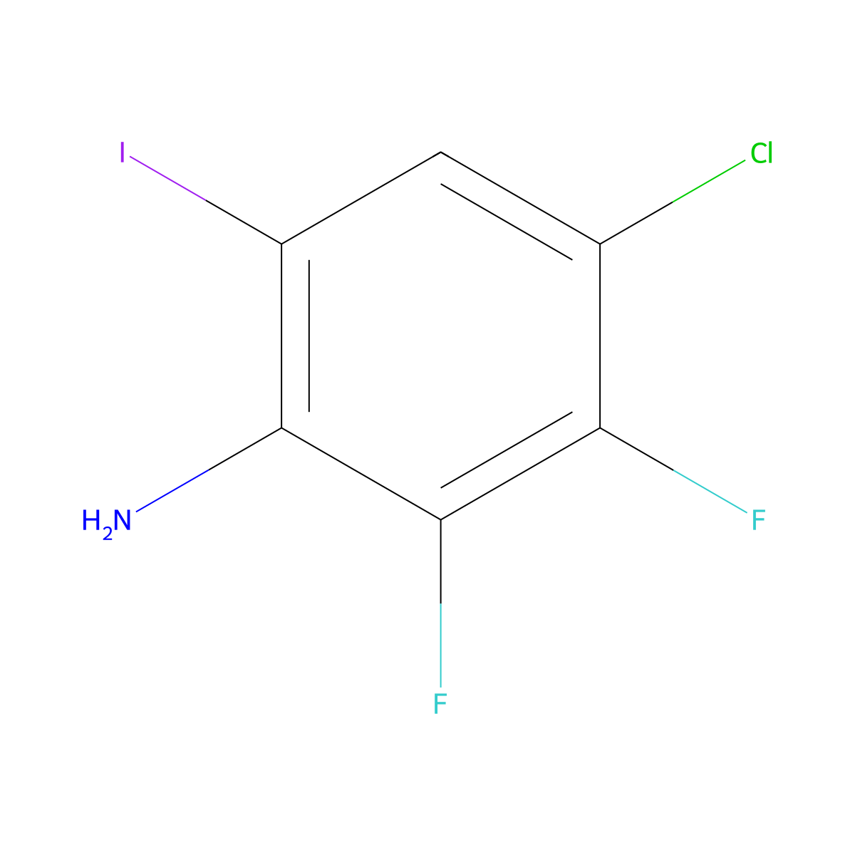 4-Chloro-2,3-difluoro-6-iodoaniline molecular structure, CAS 2368980-41-8