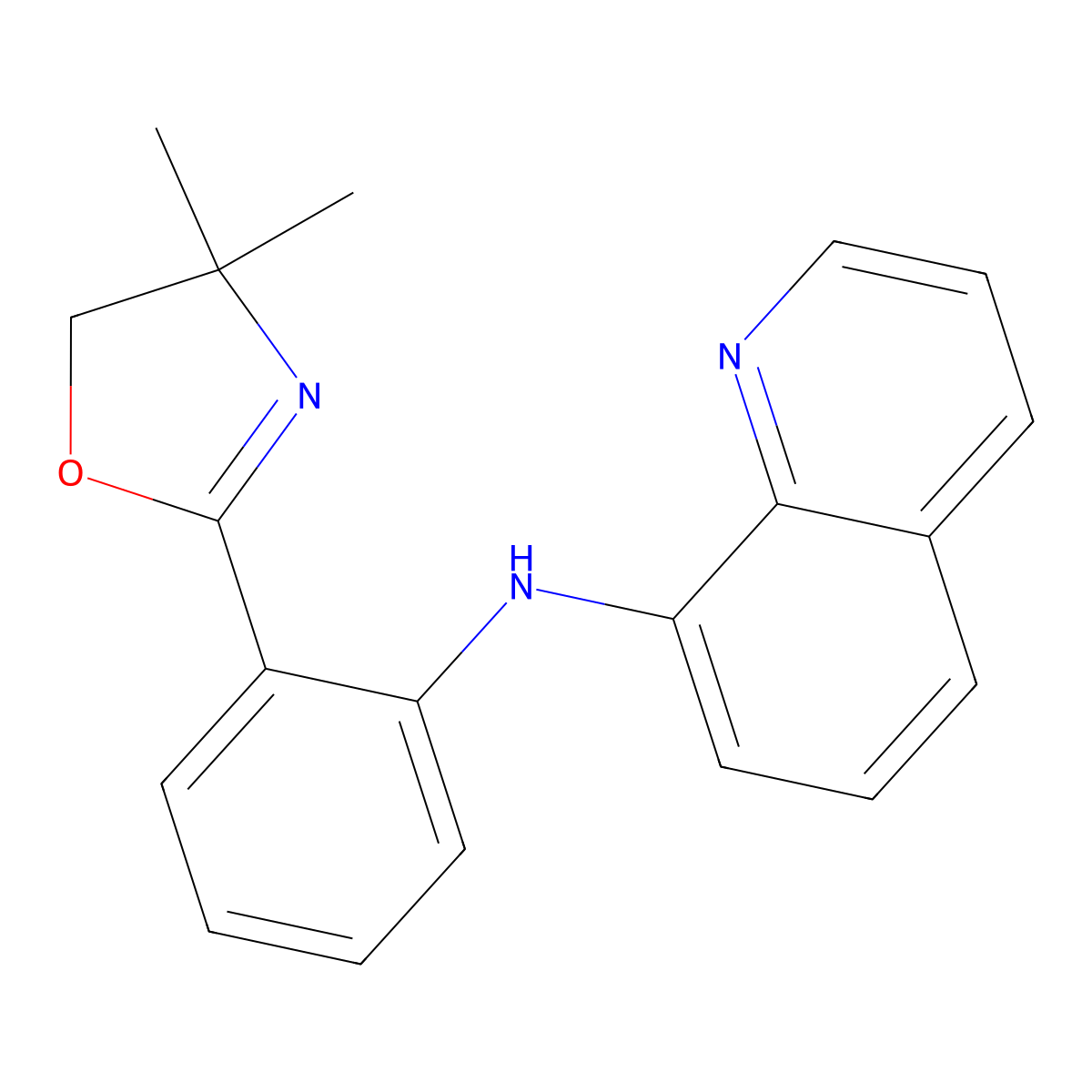 N-(2-(4,4-Dimethyl-4,5-dihydrooxazol-2-YL)phenyl)quinolin-8-amine molecular structure, CAS 2368991-58-4