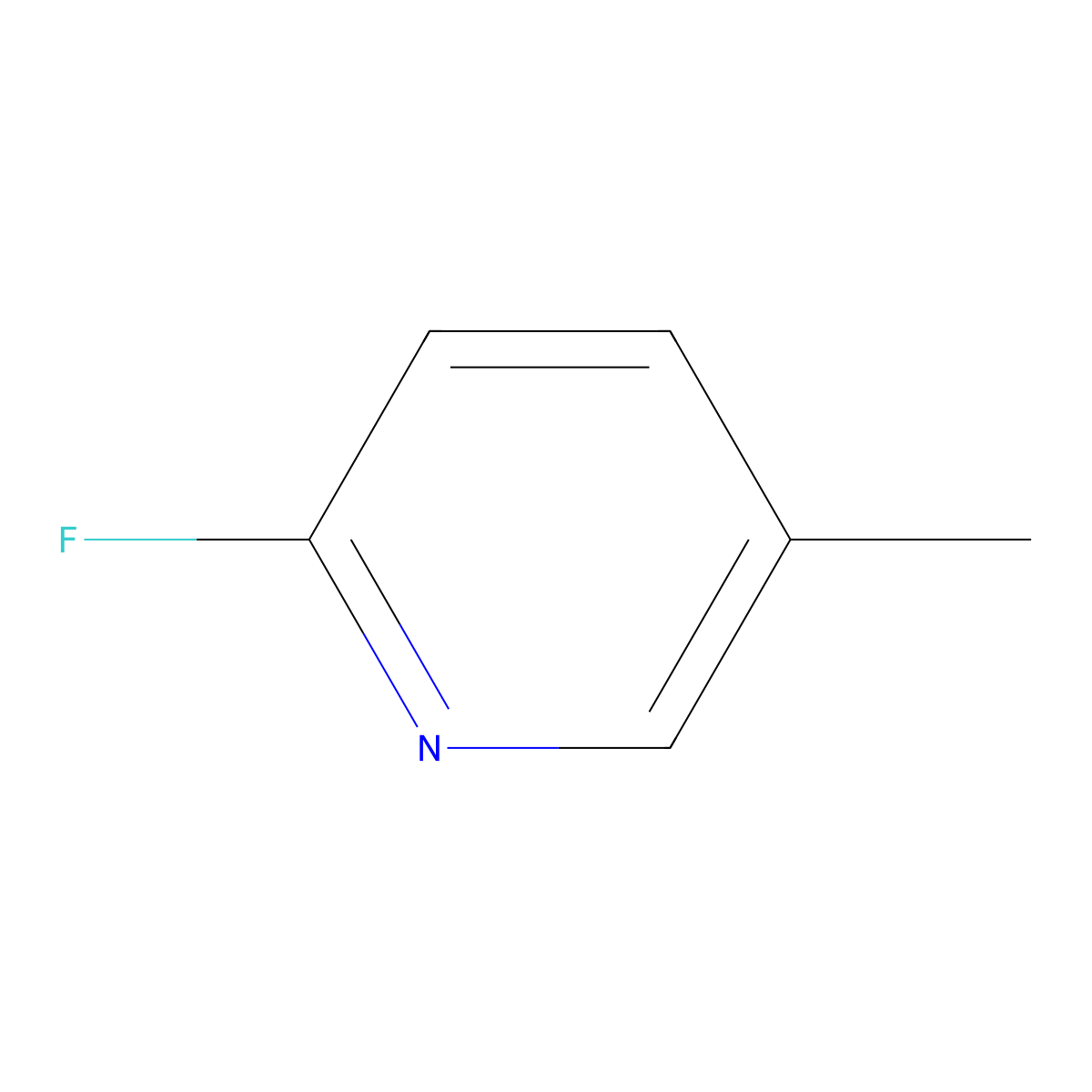 2-Fluoro-5-methylpyridine molecular structure, CAS 2369-19-9