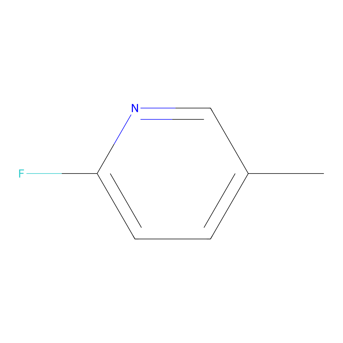 2-Fluoro-5-methylpyridine molecular structure, CAS 2369-19-9