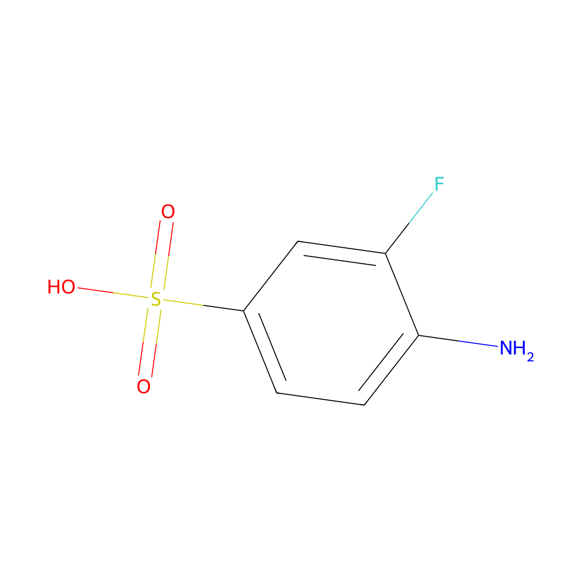 4-Amino-3-fluorobenzenesulfonic acid molecular structure, CAS 2369-25-7