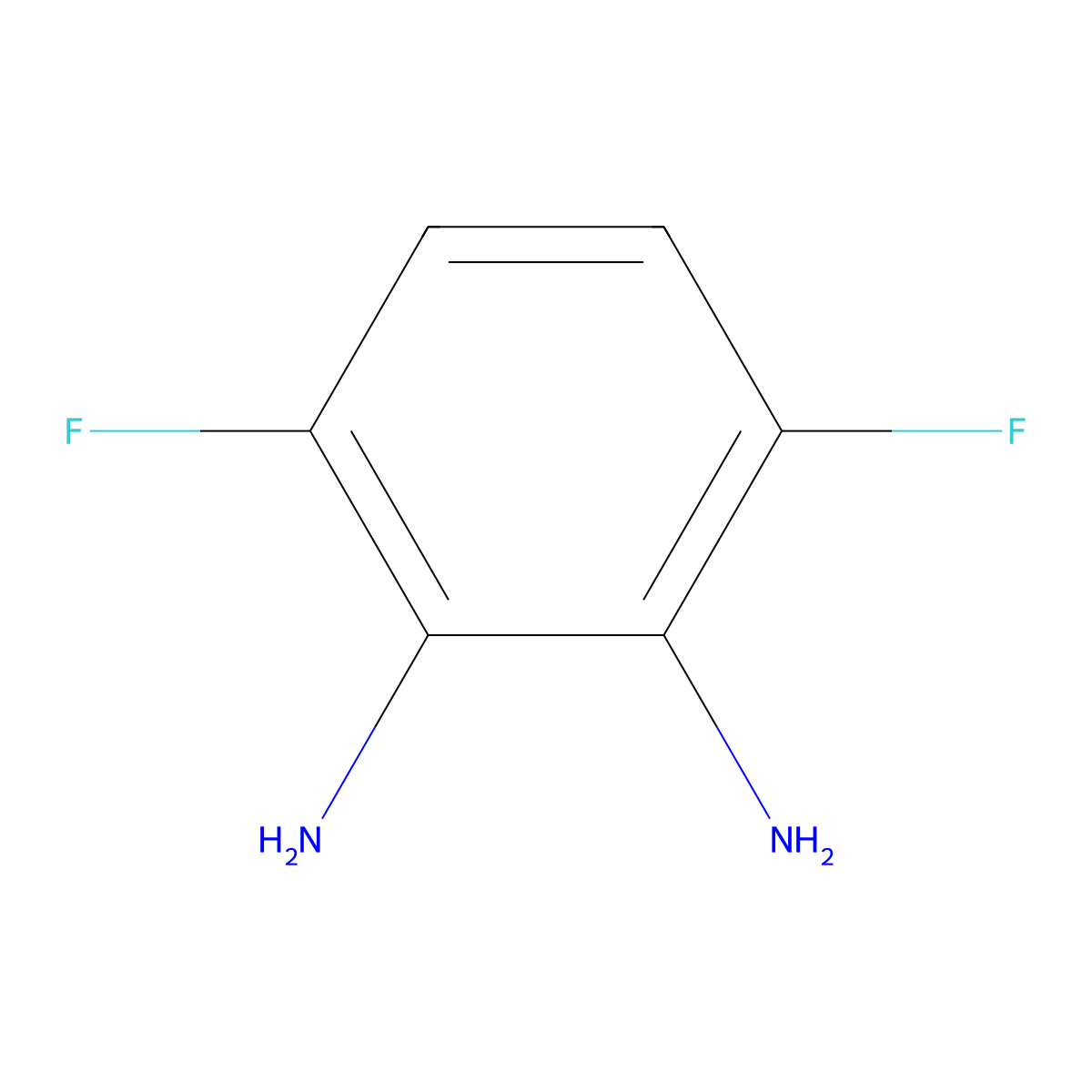 3,6-Difluoro-1,2-benzenediamine molecular structure, CAS 2369-30-4