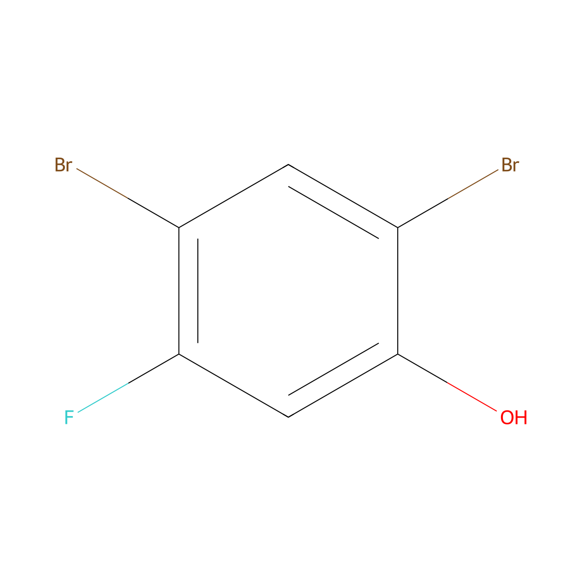 2,4-Dibromo-5-fluorophenol molecular structure, CAS 2369-34-8