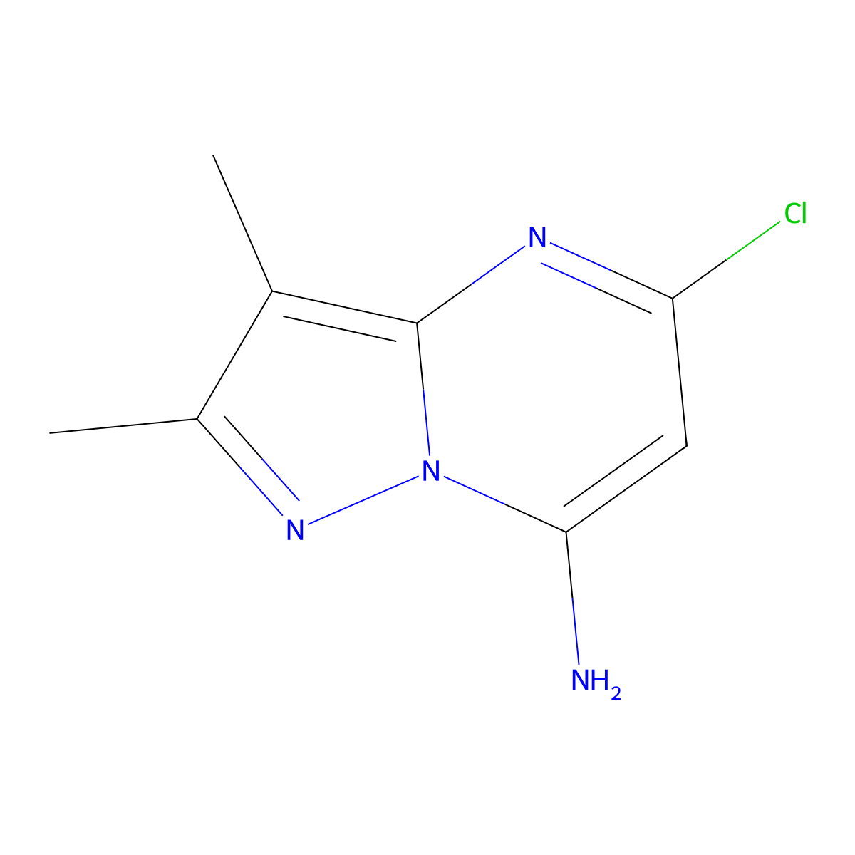 5-Chloro-2,3-dimethylpyrazolo[1,5-a]pyrimidin-7-amine molecular structure, CAS 2369-79-1