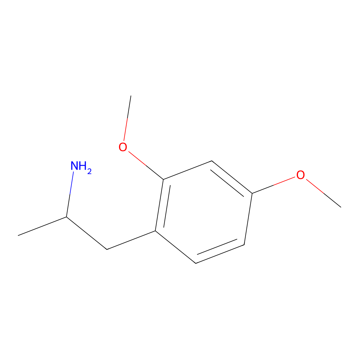 2,4-Dimethoxyamphetamine molecular structure, CAS 23690-13-3