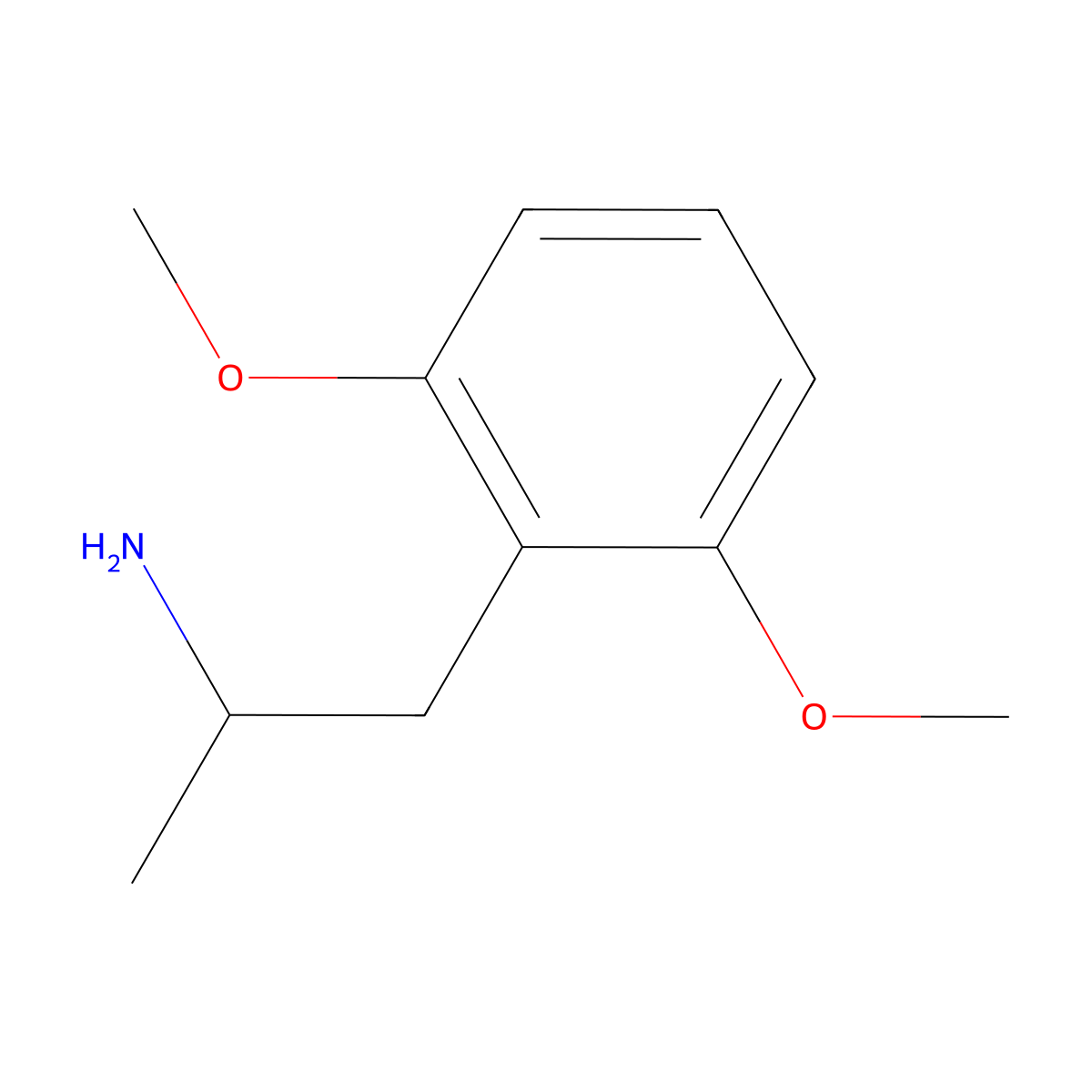 2,6-Dimethoxyamphetamine molecular structure, CAS 23690-14-4