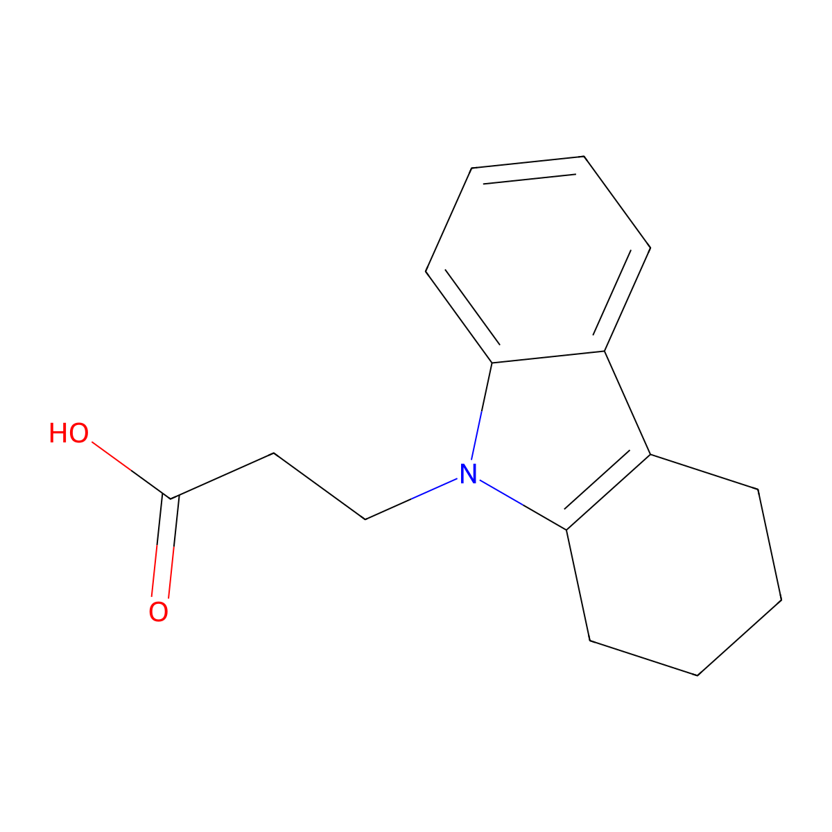 3-(1,2,3,4-Tetrahydro-carbazol-9-yl)-propionic acid molecular structure, CAS 23690-80-4