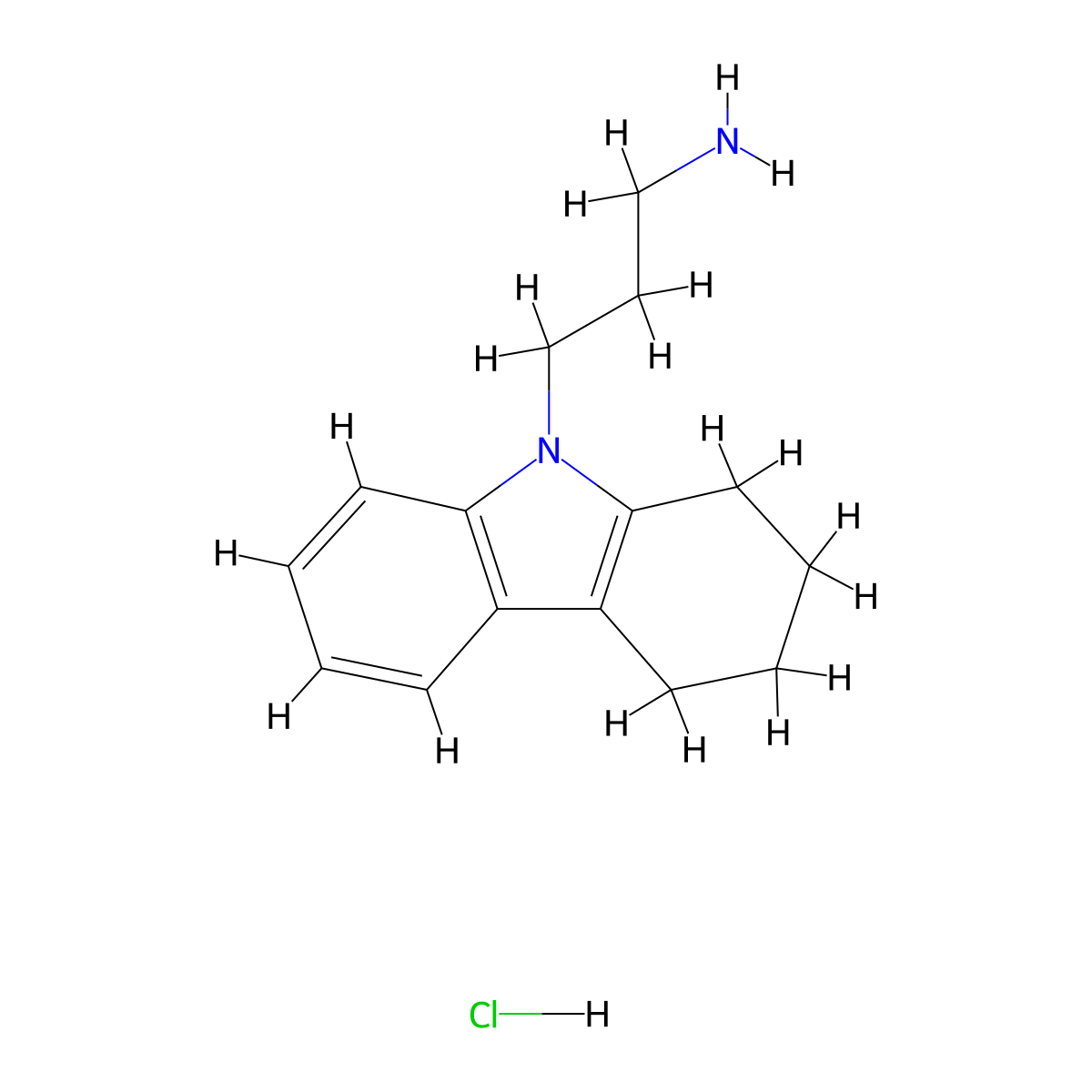 [3-(1,2,3,4-tetrahydro-9H-carbazol-9-yl)propyl]amine hydrochloride molecular structure, CAS 23690-87-1