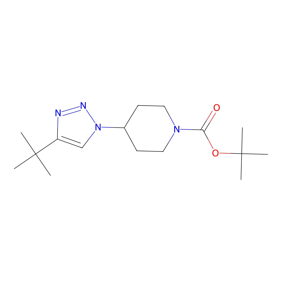 tert-butyl 4-(4-tert-butyl-1H-1,2,3-triazol-1-yl)piperidine-1-carboxylate molecular structure, CAS 2369046-46-6