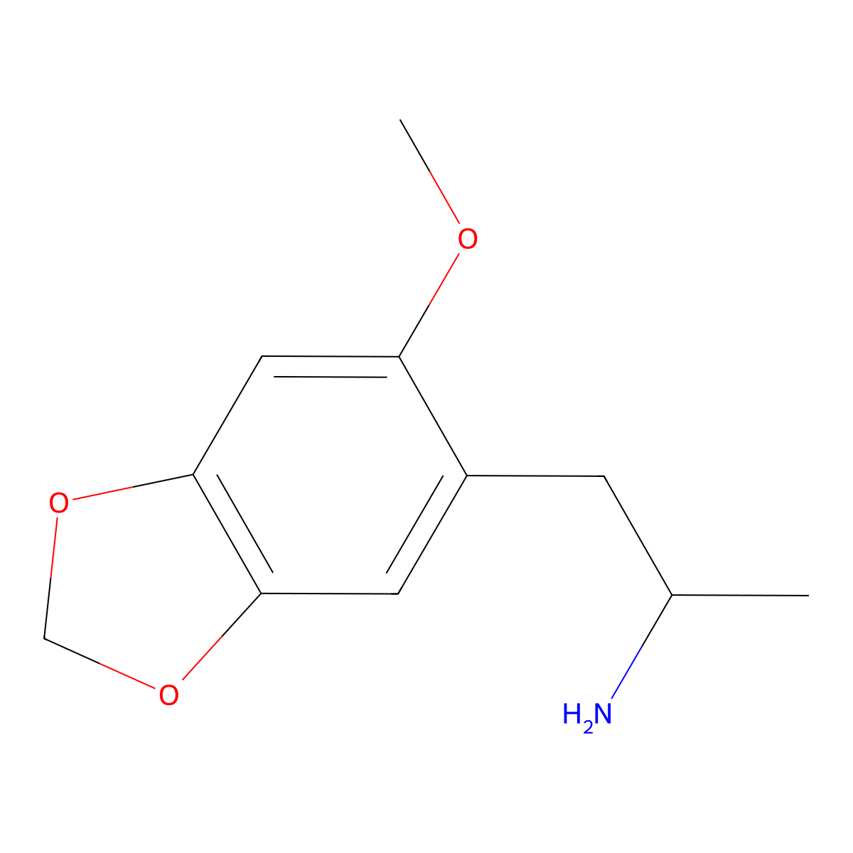 2-Methoxy-4,5-methylenedioxyamphetamine molecular structure, CAS 23693-18-7