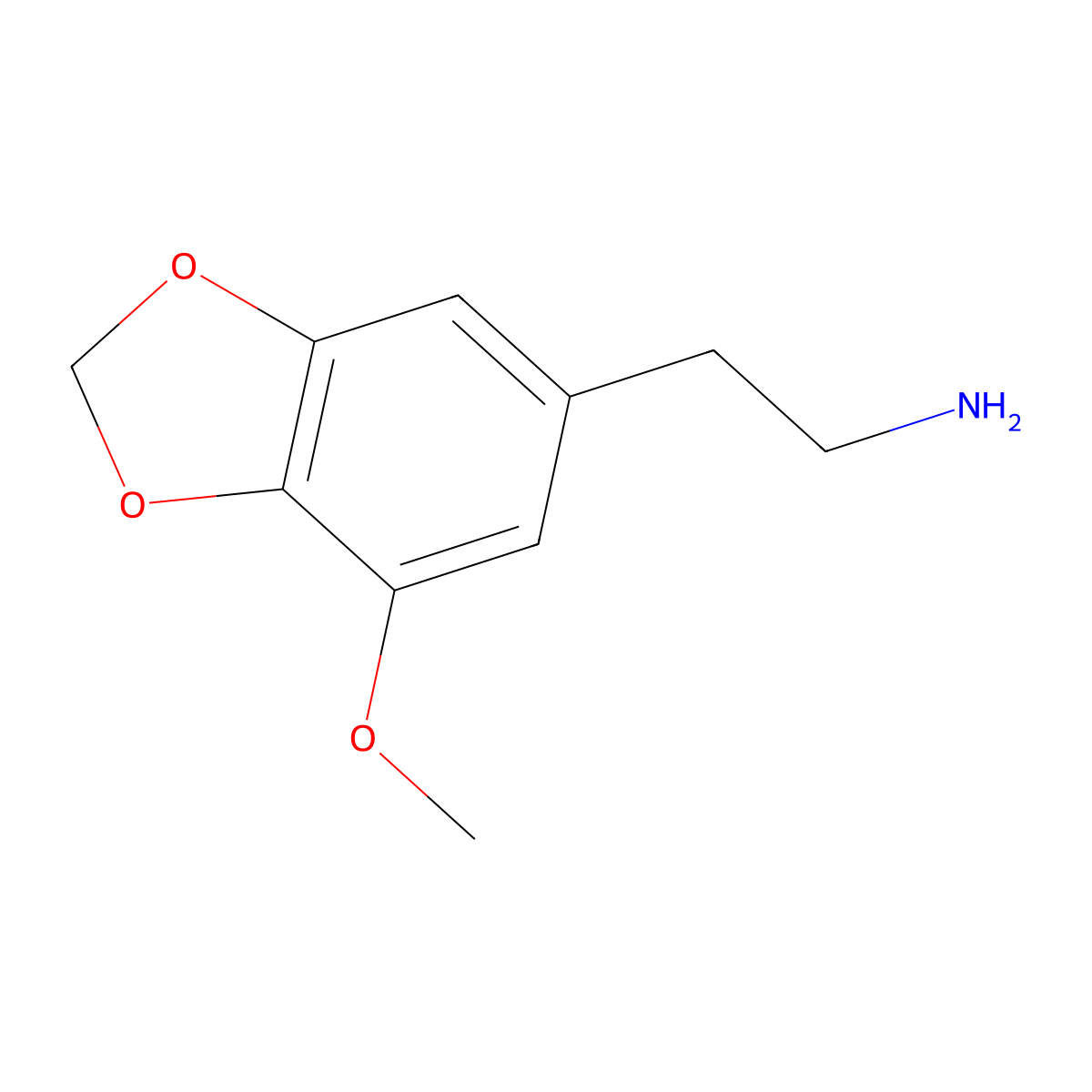 Lophophine molecular structure, CAS 23693-38-1