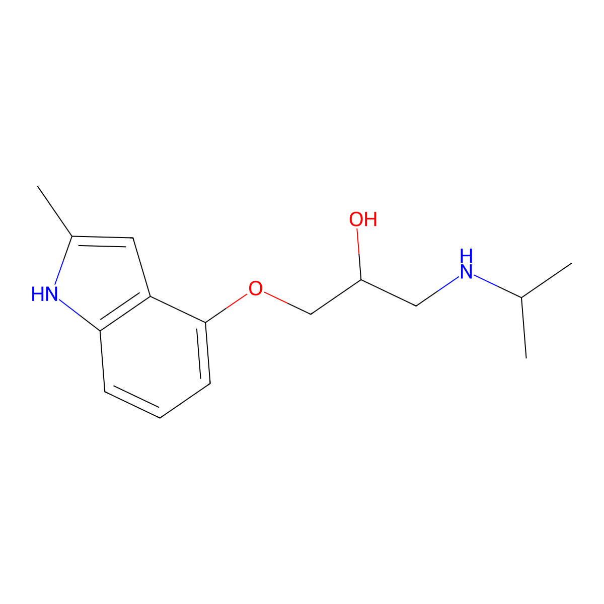 Mepindolol molecular structure, CAS 23694-81-7
