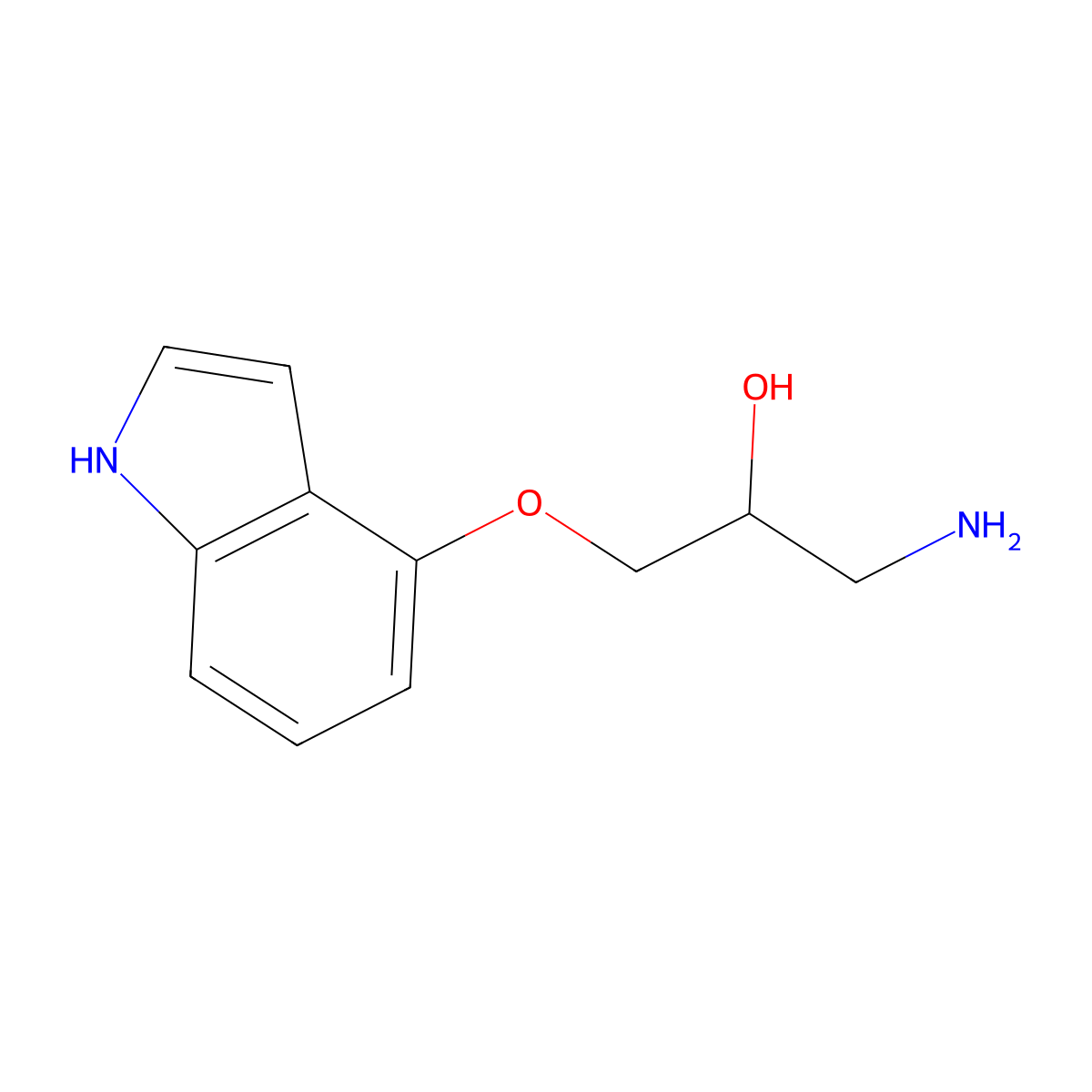 1-amino-3-(1H-indol-4-yloxy)propan-2-ol molecular structure, CAS 23694-87-3