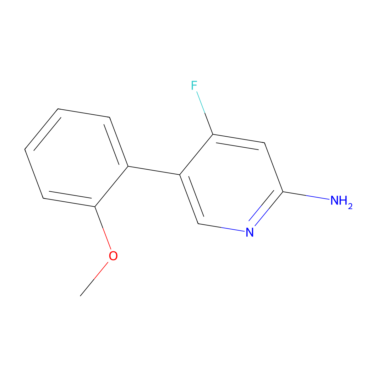 4-Fluoro-5-(2-methoxyphenyl)pyridin-2-amine molecular structure, CAS 2369615-31-4