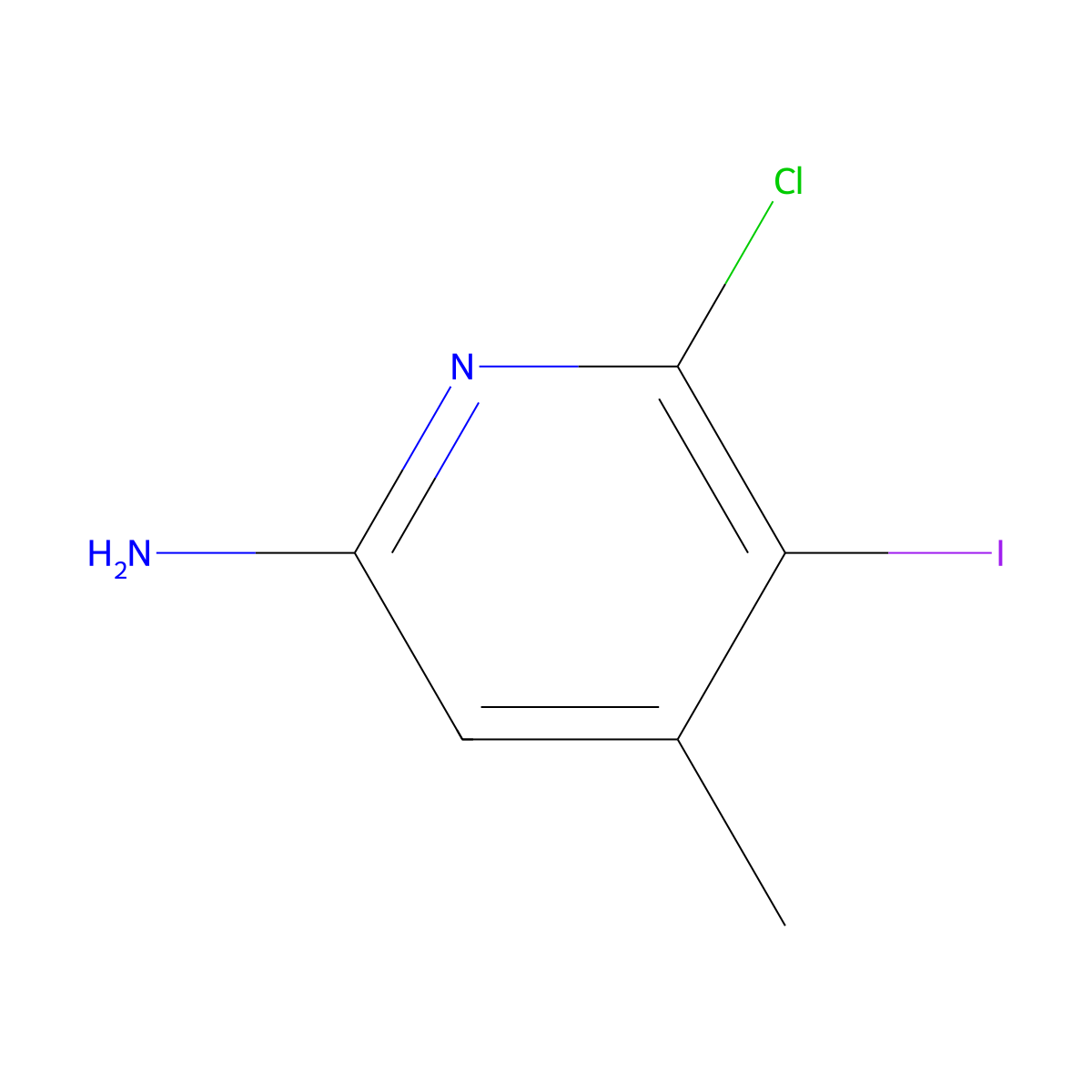 6-Chloro-5-iodo-4-methylpyridin-2-amine molecular structure, CAS 2369616-78-2