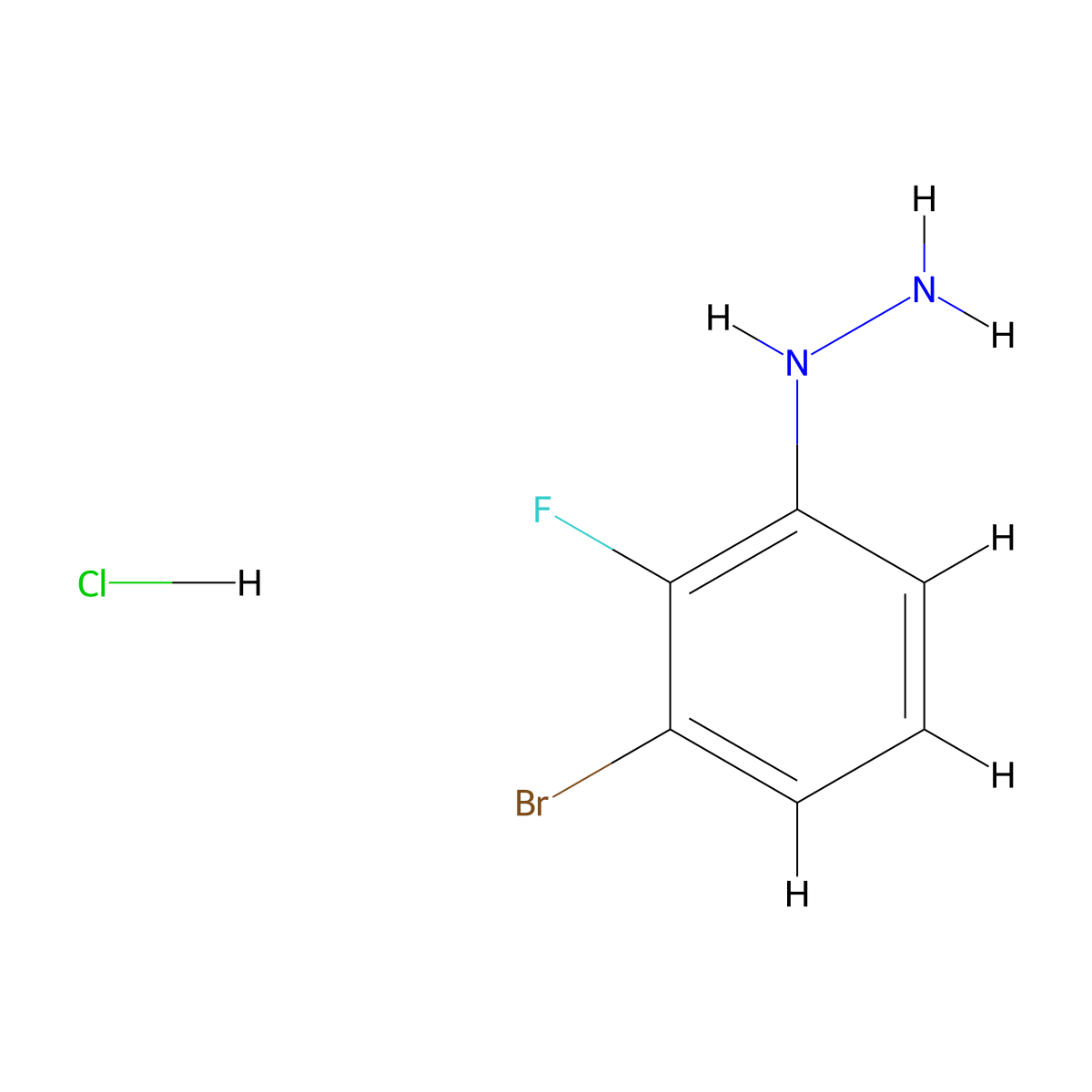 (3-Bromo-2-fluorophenyl)hydrazine hydrochloride molecular structure, CAS 2369752-80-5