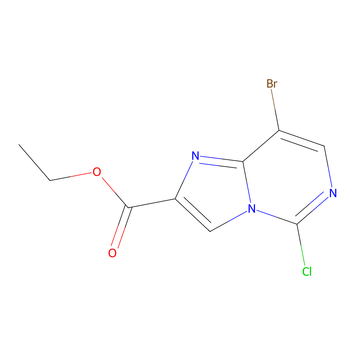Ethyl 8-bromo-5-chloroimidazo[1,2-c]pyrimidine-2-carboxylate molecular structure, CAS 2369771-66-2